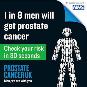 1 in 8 men will get prostate cancer